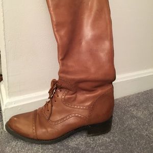 Franco Sarto leather lace-up back zipper boots